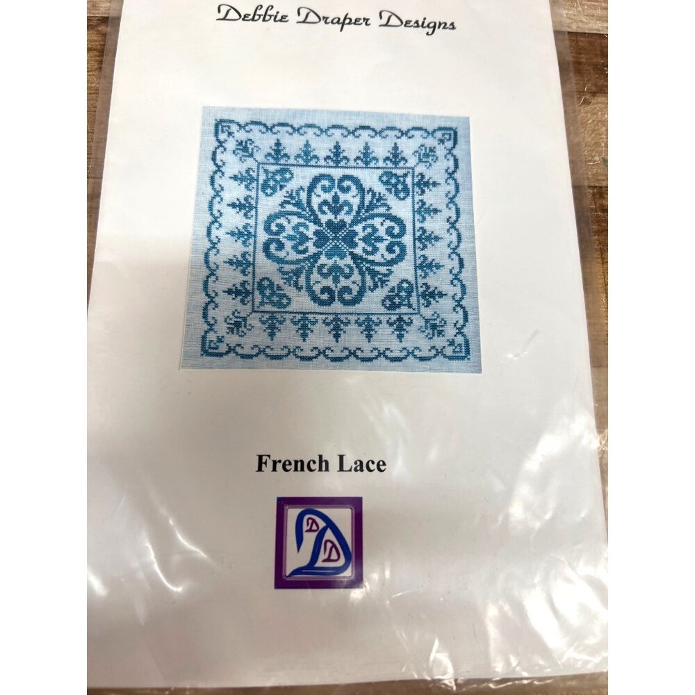 Handmade French Lace Cross Stitch Pattern Embroidery Kit By Debbie Draper Design